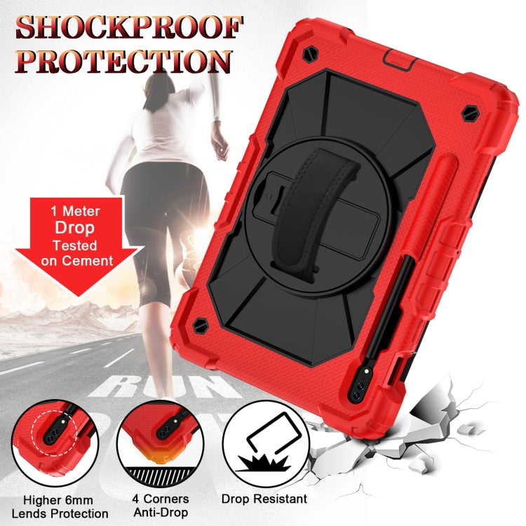 For Samsung Galaxy Tab S8 / Tab S7 Contrast Color Robot Silicone + PC Tablet Case(Red+Black) by buy2fix