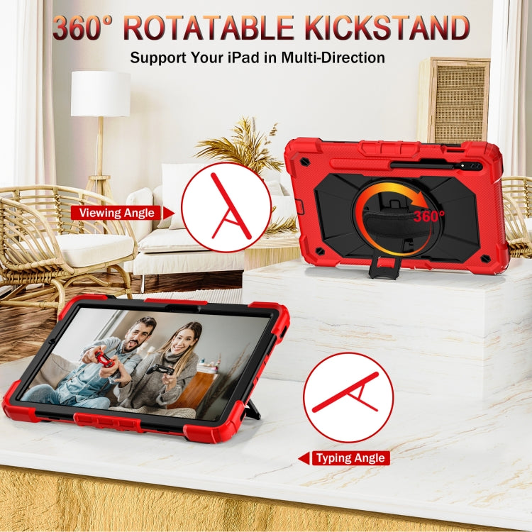 For Samsung Galaxy Tab S8 / Tab S7 Contrast Color Robot Silicone + PC Tablet Case(Red+Black) by buy2fix