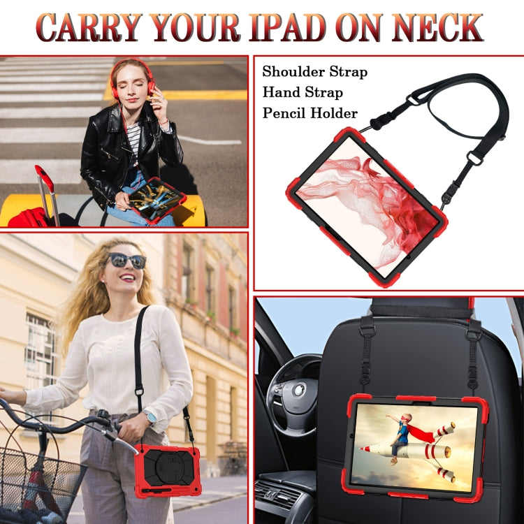 For Samsung Galaxy Tab S8 / Tab S7 Contrast Color Robot Silicone + PC Tablet Case(Red+Black) by buy2fix