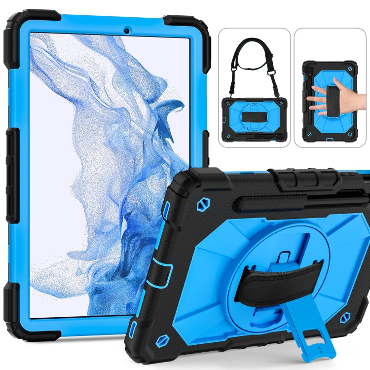 For Samsung Galaxy Tab S8 / Tab S7 Contrast Color Robot Silicone + PC Tablet Case(Black+Blue) by buy2fix
