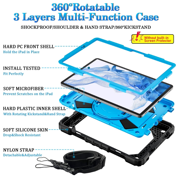 For Samsung Galaxy Tab S8 / Tab S7 Contrast Color Robot Silicone + PC Tablet Case(Black+Blue) by buy2fix