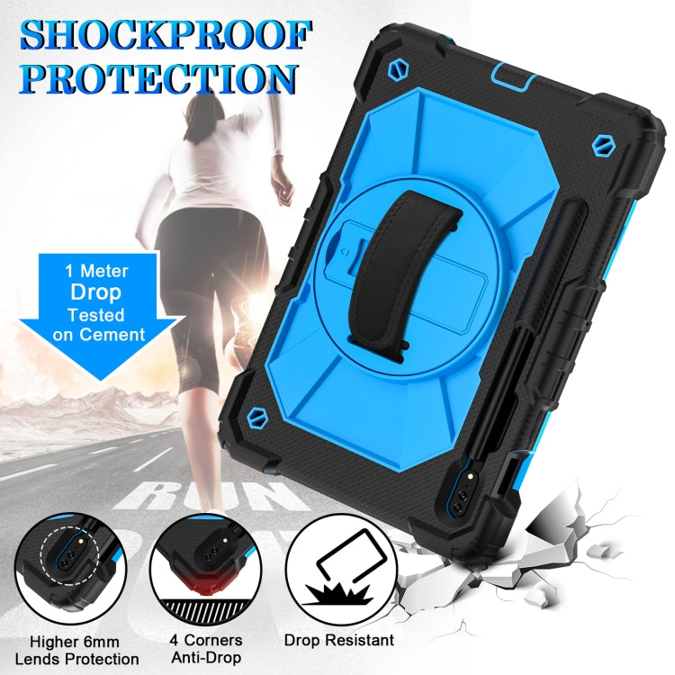 For Samsung Galaxy Tab S8 / Tab S7 Contrast Color Robot Silicone + PC Tablet Case(Black+Blue) by buy2fix