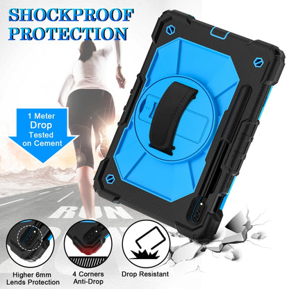 For Samsung Galaxy Tab S8 / Tab S7 Contrast Color Robot Silicone + PC Tablet Case(Black+Blue) by buy2fix