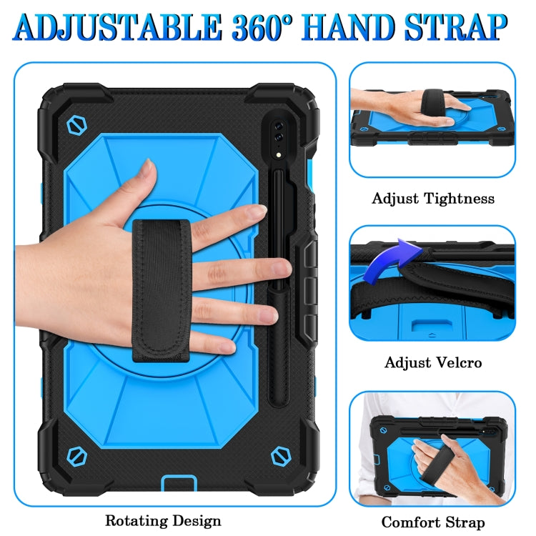 For Samsung Galaxy Tab S8 / Tab S7 Contrast Color Robot Silicone + PC Tablet Case(Black+Blue) by buy2fix