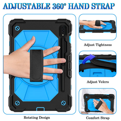 For Samsung Galaxy Tab S8 / Tab S7 Contrast Color Robot Silicone + PC Tablet Case(Black+Blue) by buy2fix