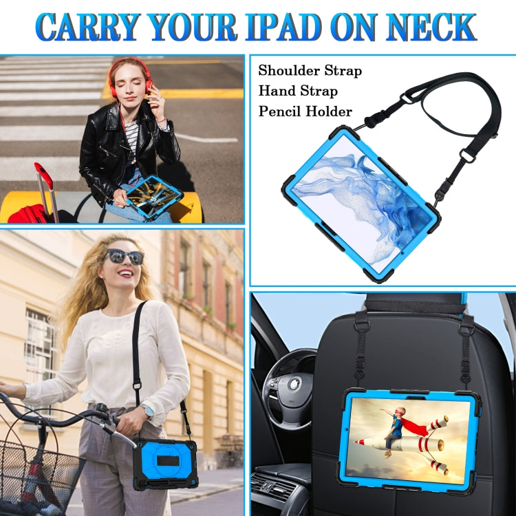 For Samsung Galaxy Tab S8 / Tab S7 Contrast Color Robot Silicone + PC Tablet Case(Black+Blue) by buy2fix