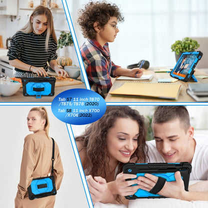 For Samsung Galaxy Tab S8 / Tab S7 Contrast Color Robot Silicone + PC Tablet Case(Black+Blue) by buy2fix