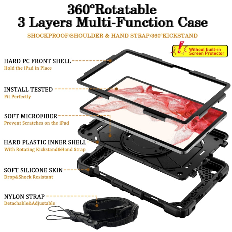 For Samsung Galaxy Tab S8 / Tab S7 Contrast Color Robot Silicone + PC Tablet Case(Black) by buy2fix