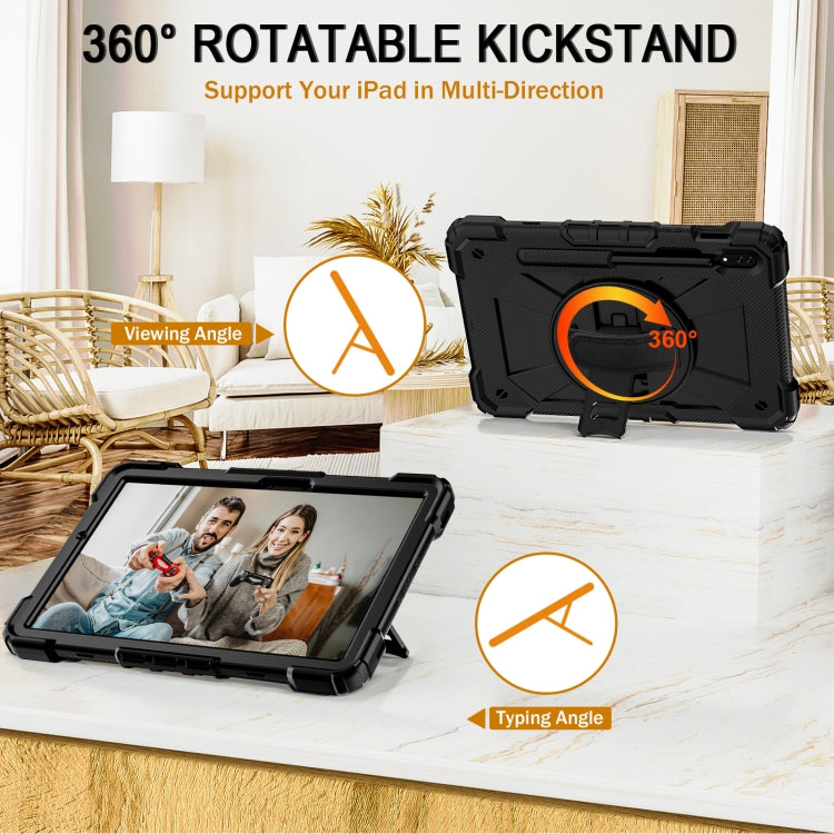 For Samsung Galaxy Tab S8 / Tab S7 Contrast Color Robot Silicone + PC Tablet Case(Black) by buy2fix