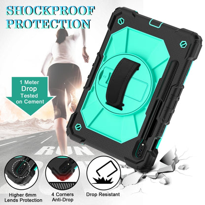 For Samsung Galaxy Tab S8 / Tab S7 Contrast Color Robot Silicone + PC Tablet Case(Black+Aqua) by buy2fix