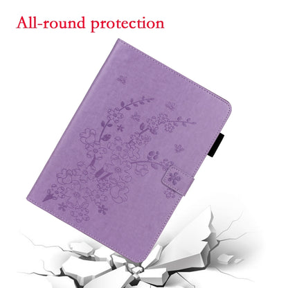 For iPad Pro 11 inch 2020 / 2018 Embossed Plum Bossom Pattern Smart Leather Tablet Case(Purple) - iPad Pro 11 (2020) Cases by buy2fix | Online Shopping UK | buy2fix