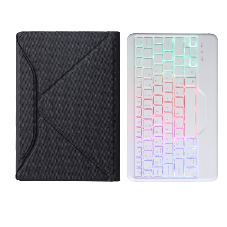 B0N5S Backlight Diamond Texture Bluetooth Keyboard Leather Case with Triangle Back Support For Xiaomi Pad 5 / 5 Pro(Black + White) - Xiaomi Keyboard by buy2fix | Online Shopping UK | buy2fix