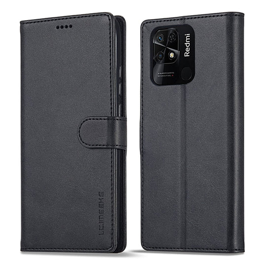 For Xiaomi Redmi 10C LC.IMEEKE Calf Texture Leather Phone Case(Black)