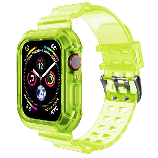 Transparent Watch Band For Apple Watch Series 9&8&7 41mm / SE 3&SE 2&6&SE&5&4 40mm / 3&2&1 38mm(Transparent Yellow)