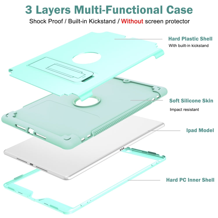 PC+Silicone Holder Tablet Case For iPad 9.7 2018 / 2017(Mint Green) - iPad 9.7 (2018) & (2017) Cases by buy2fix | Online Shopping UK | buy2fix