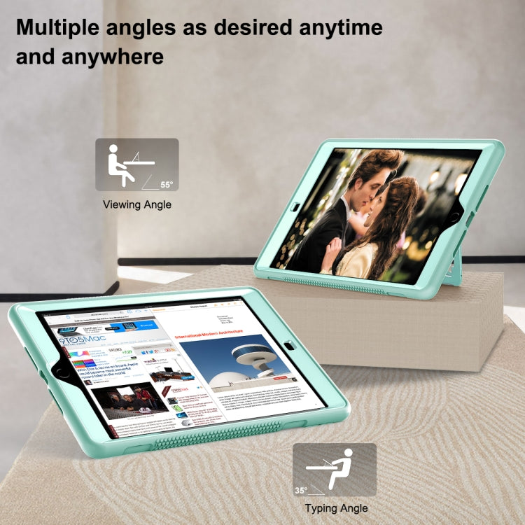 PC+Silicone Holder Tablet Case For iPad 9.7 2018 / 2017(Mint Green) - iPad 9.7 (2018) & (2017) Cases by buy2fix | Online Shopping UK | buy2fix