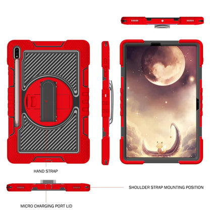 For Samsung Galaxy Tab A7 Lite 360 Degree Rotation Contrast Color Silicone + PC Tablet Case(Red+Black) - Tab A7 Lite T220 / T225 by buy2fix | Online Shopping UK | buy2fix