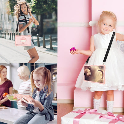 For Samsung Galaxy Tab A7 Lite 360 Degree Rotation Contrast Color Silicone + PC Tablet Case(Rose Gold) - Tab A7 Lite T220 / T225 by buy2fix | Online Shopping UK | buy2fix