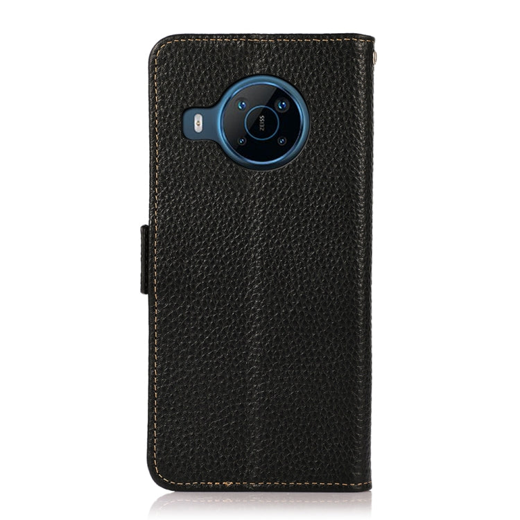 For Nokia X100 KHAZNEH Side-Magnetic Litchi Genuine Leather RFID Phone Case(Black) - Nokia Cases by buy2fix | Online Shopping UK | buy2fix