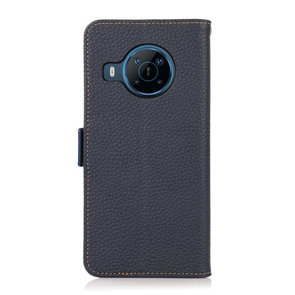 For Nokia X100 KHAZNEH Side-Magnetic Litchi Genuine Leather RFID Phone Case(Blue) - Nokia Cases by buy2fix | Online Shopping UK | buy2fix