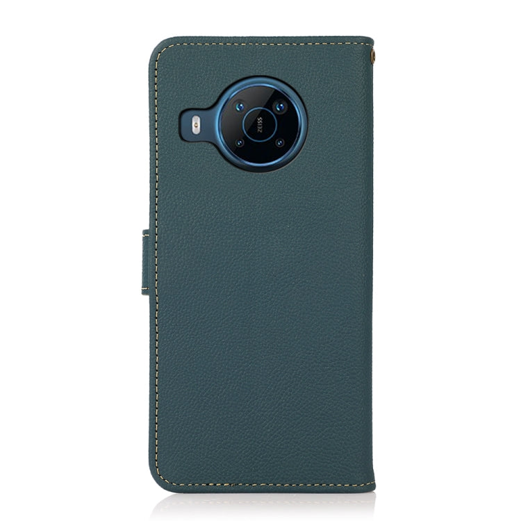 For Nokia X100 KHAZNEH Custer Genuine Leather RFID Phone Case(Green) - Nokia Cases by buy2fix | Online Shopping UK | buy2fix