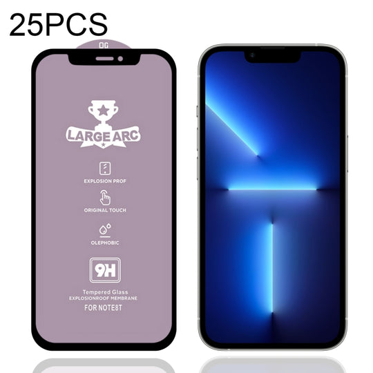 For iPhone 14 / 13 / 13 Pro 25pcs 9H HD Alumina Tempered Glass Film
