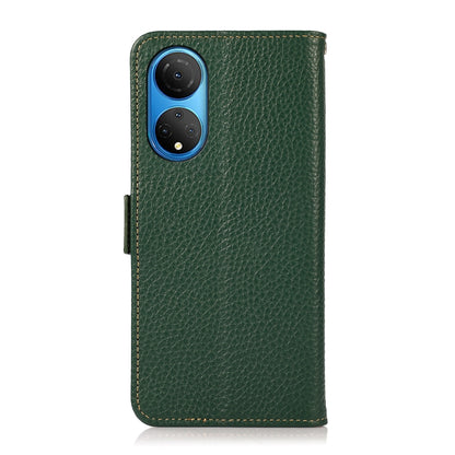 For Honor X7 / Play 30 Plus KHAZNEH Side-Magnetic Litchi Genuine Leather RFID Phone Case(Green) - Honor Cases by buy2fix | Online Shopping UK | buy2fix