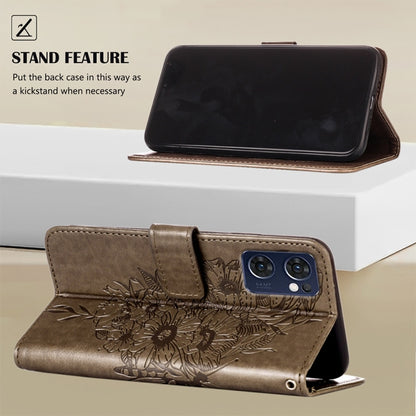 For OPPO Reno7 5G Global/Find X5 Lite Embossed Butterfly Leather Phone Case(Grey) by buy2fix