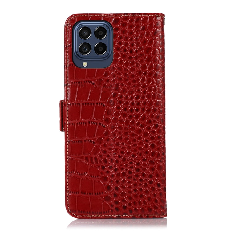 For Samsung Galaxy M53 5G Crocodile Top Layer Cowhide Leather Phone Case(Red) - Galaxy Phone Cases by buy2fix | Online Shopping UK | buy2fix
