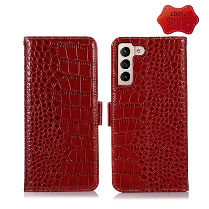 For Samsung Galaxy S22+ 5G Crocodile Top Layer Cowhide Leather Phone Case(Red) - Galaxy S22+ 5G Cases by buy2fix | Online Shopping UK | buy2fix