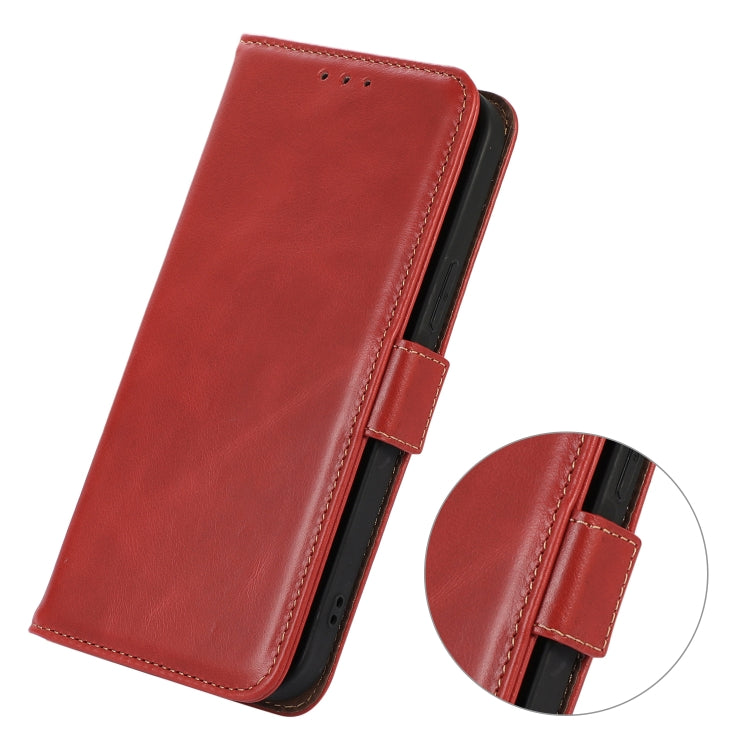 For iPhone 13 Crazy Horse Top Layer Cowhide Leather Phone Case(Red) - iPhone 13 Cases by buy2fix | Online Shopping UK | buy2fix