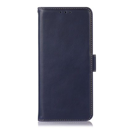 For iPhone 13 Crazy Horse Top Layer Cowhide Leather Phone Case(Blue) - iPhone 13 Cases by buy2fix | Online Shopping UK | buy2fix