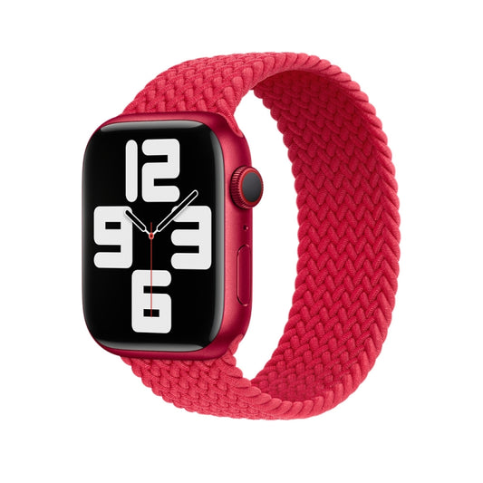 150mm Nylon Braided Watch Band For Apple Watch Ultra 49mm&Watch Ultra 2 49mm / Series 9&8&7 45mm / SE 3&SE 2&6&SE&5&4 44mm / 3&2&1 42mm (Red) by buy2fix