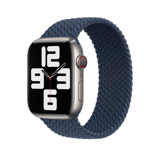 165mm Nylon Braided Watch Band For Apple Watch Ultra 49mm&Watch Ultra 2 49mm / Series 9&8&7 45mm / SE 3&SE 2&6&SE&5&4 44mm / 3&2&1 42mm(Dark Blue)