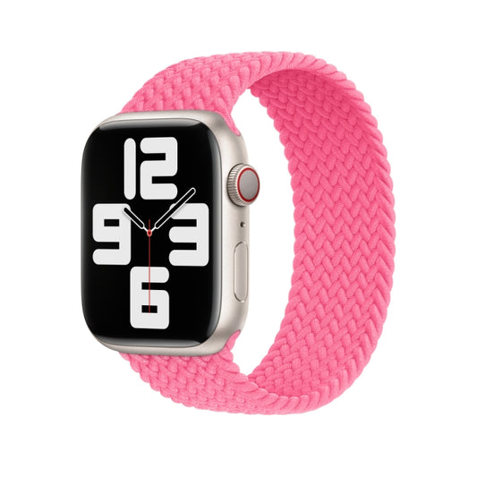 165mm Nylon Braided Watch Band For Apple Watch Ultra 49mm&Watch Ultra 2 49mm / Series 9&8&7 45mm / SE 3&SE 2&6&SE&5&4 44mm / 3&2&1 42mm(Pink) by buy2fix