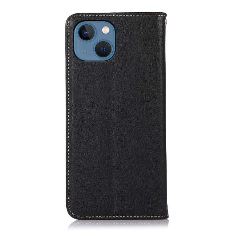 For iPhone 13 KHAZNEH Nappa Top Layer Cowhide Leather Phone Case(Black) - iPhone 13 Cases by buy2fix | Online Shopping UK | buy2fix