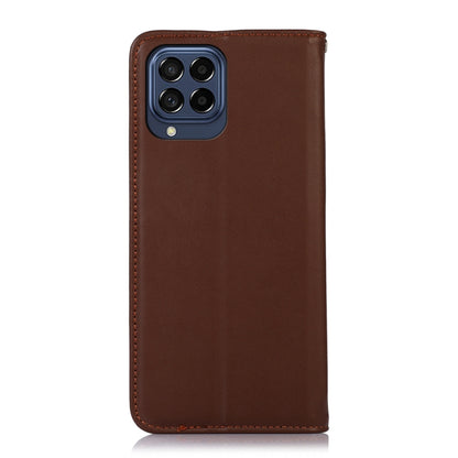 For Samsung Galaxy M53 5G KHAZNEH Nappa Top Layer Cowhide Leather Phone Case(Brown) - Galaxy Phone Cases by buy2fix | Online Shopping UK | buy2fix
