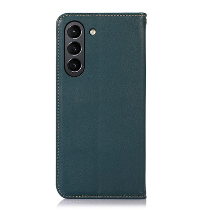 For Samsung Galaxy S21 FE 5G KHAZNEH Nappa Top Layer Cowhide Leather Phone Case(Green) - Galaxy Phone Cases by buy2fix | Online Shopping UK | buy2fix