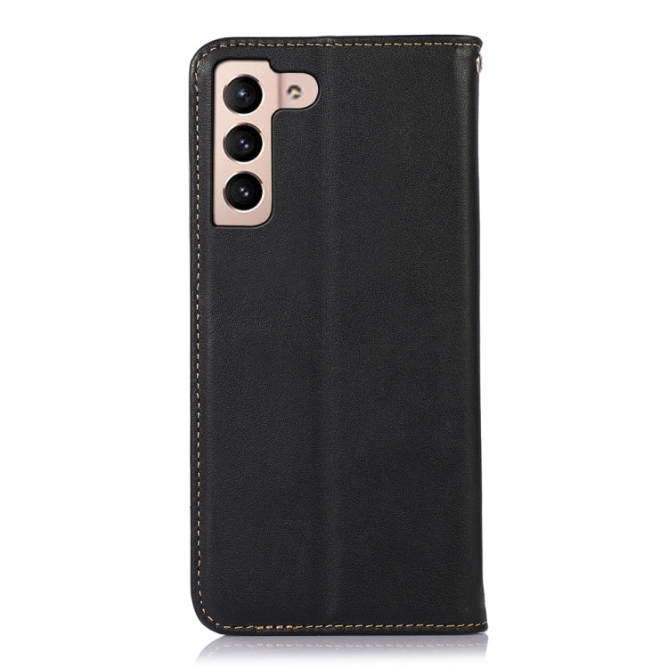 For Samsung Galaxy S22+ 5G KHAZNEH Nappa Top Layer Cowhide Leather Phone Case(Black) - Galaxy S22+ 5G Cases by buy2fix | Online Shopping UK | buy2fix