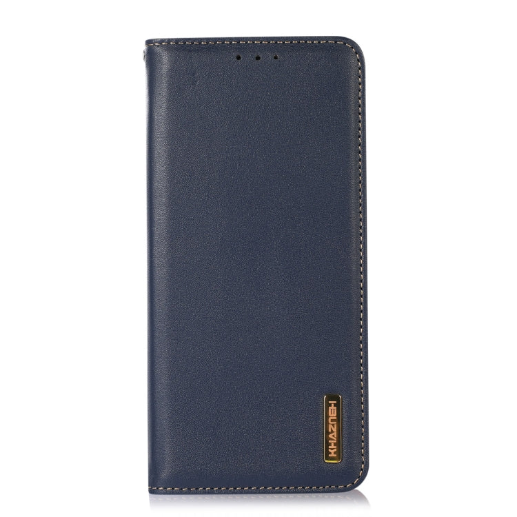 For Samsung Galaxy S22 5G KHAZNEH Nappa Top Layer Cowhide Leather Phone Case(Blue) - Galaxy S22 5G Cases by buy2fix | Online Shopping UK | buy2fix