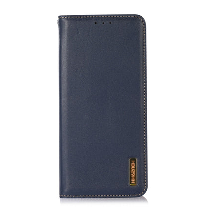 For Samsung Galaxy S22 5G KHAZNEH Nappa Top Layer Cowhide Leather Phone Case(Blue) - Galaxy S22 5G Cases by buy2fix | Online Shopping UK | buy2fix