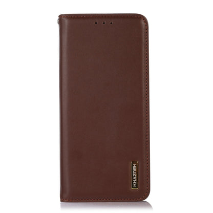 For Samsung Galaxy S22 5G KHAZNEH Nappa Top Layer Cowhide Leather Phone Case(Brown) - Galaxy S22 5G Cases by buy2fix | Online Shopping UK | buy2fix
