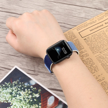 Nylon Watch Band For Apple Watch Ultra 49mm&Watch Ultra 2 49mm / Series 9&8&7 45mm / SE 3&SE 2&6&SE&5&4 44mm / 3&2&1 42mm(Dark Navy Blue) by buy2fix