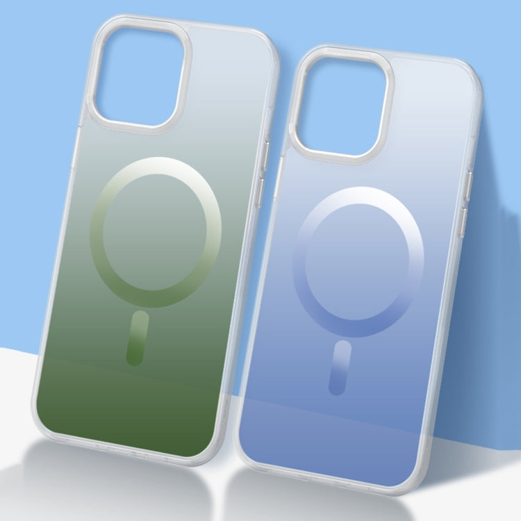 For iPhone 12 Pro Gradient Magsafe Magnetic Phone Case(Pink Blue) by buy2fix