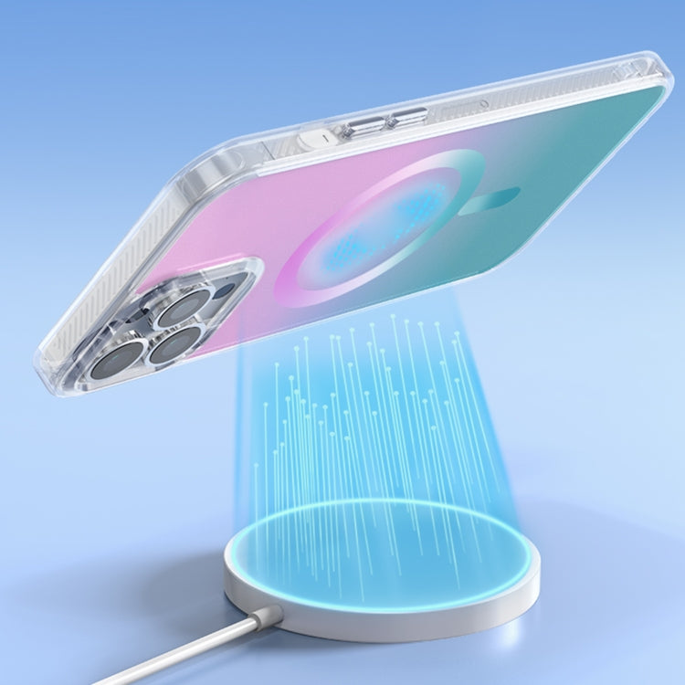For iPhone 12 Pro Gradient Magsafe Magnetic Phone Case(Pink Blue) by buy2fix