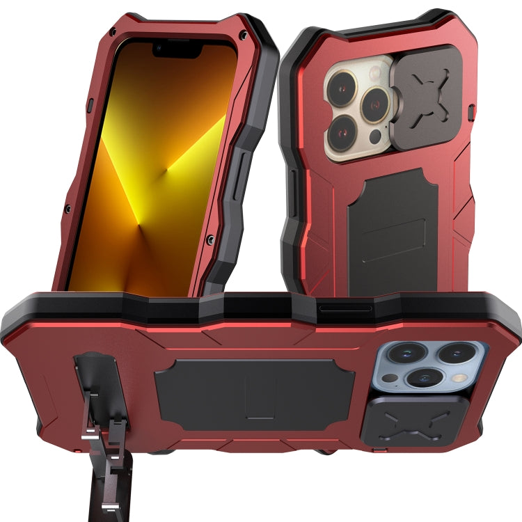 For iPhone 13 Pro Metal + Silicone Sliding Camshield Holder Phone Case (Red) - iPhone 13 Pro Cases by buy2fix | Online Shopping UK | buy2fix