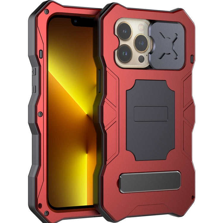 For iPhone 13 Pro Max Metal + Silicone Sliding Camshield Holder Phone Case (Red) - iPhone 13 Pro Max Cases by buy2fix | Online Shopping UK | buy2fix