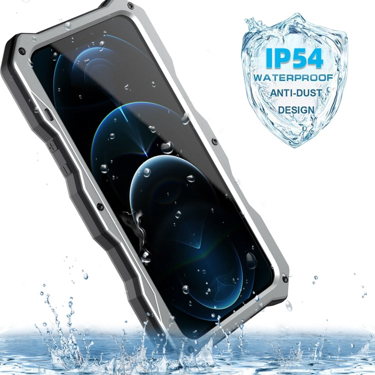 For iPhone 12 / 12 Pro Metal + Silicone Sliding Camshield Holder Phone Case(Silver) - iPhone 12 / 12 Pro Cases by buy2fix | Online Shopping UK | buy2fix