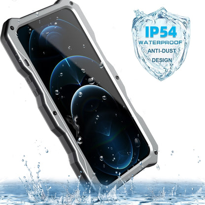 For iPhone 12 / 12 Pro Metal + Silicone Sliding Camshield Holder Phone Case(Silver) - iPhone 12 / 12 Pro Cases by buy2fix | Online Shopping UK | buy2fix