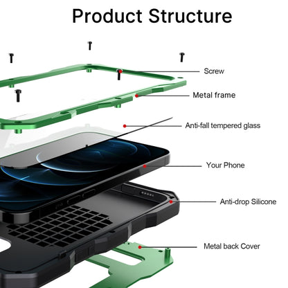 For iPhone 12 Pro Max Metal + Silicone Sliding Camshield Holder Phone Case(Silver) - iPhone 12 Pro Max Cases by buy2fix | Online Shopping UK | buy2fix